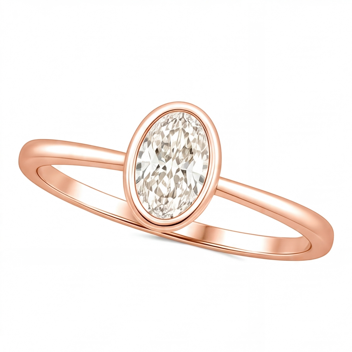 Veda engagement ring by Tiani Jewellery shown in rose gold, white gold and yellow gold.