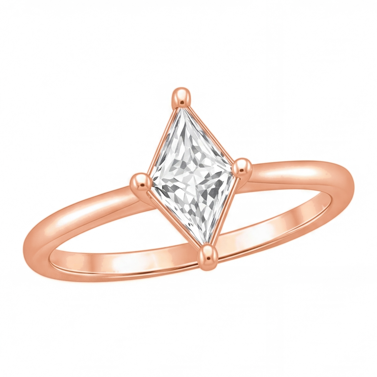 Carlotta engagement ring by Tiani Jewellery shown in rose gold, white gold and yellow gold.