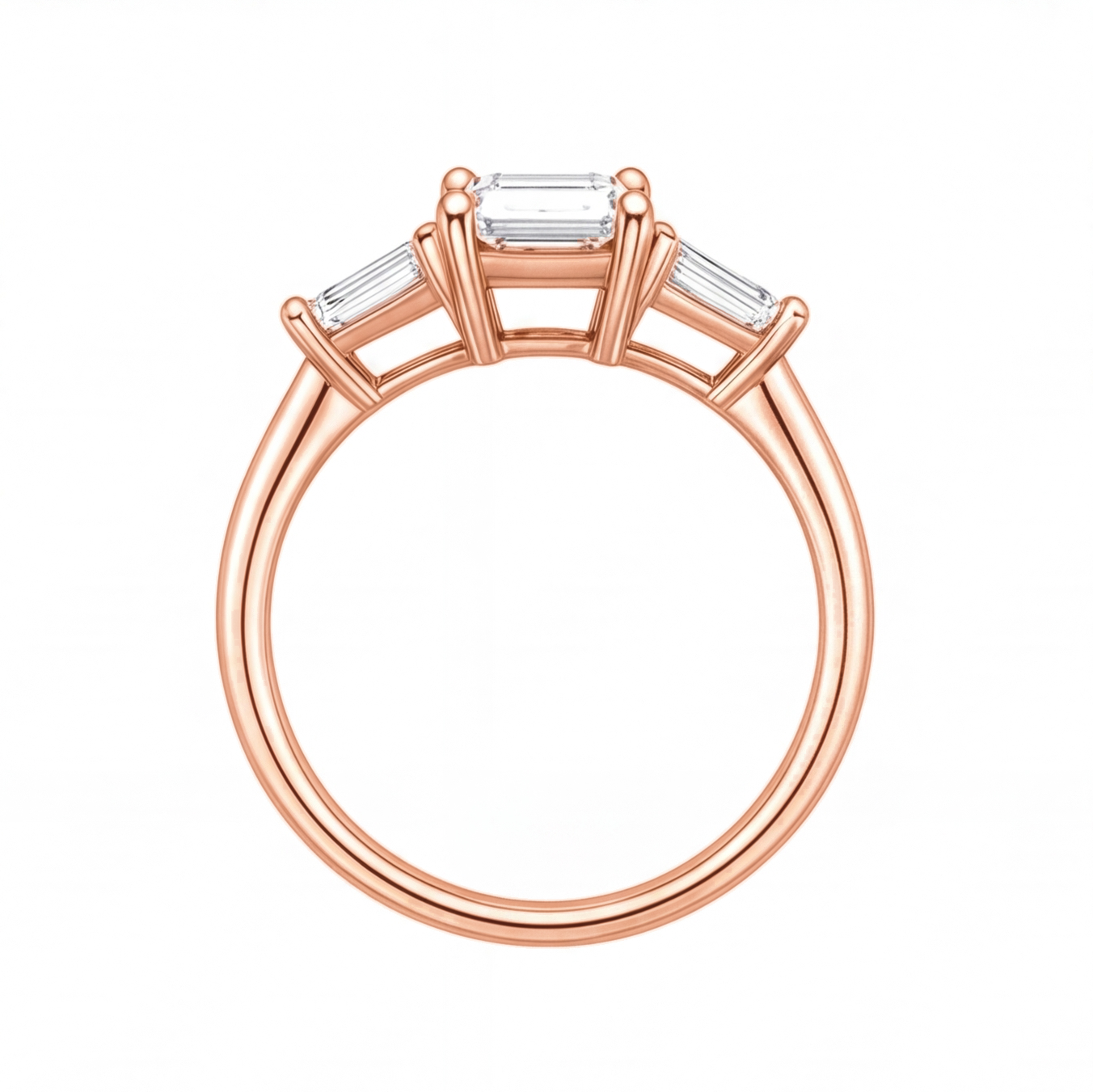 Aster engagement ring by Tiani Jewellery shown in rose gold, white gold and yellow gold.