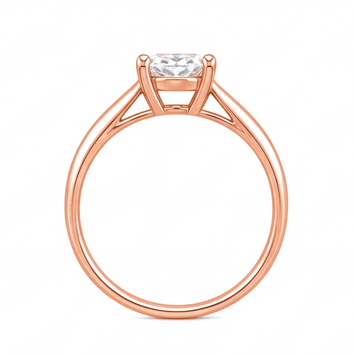 Oona engagement ring by Tiani Jewellery shown in rose gold, white gold and yellow gold.