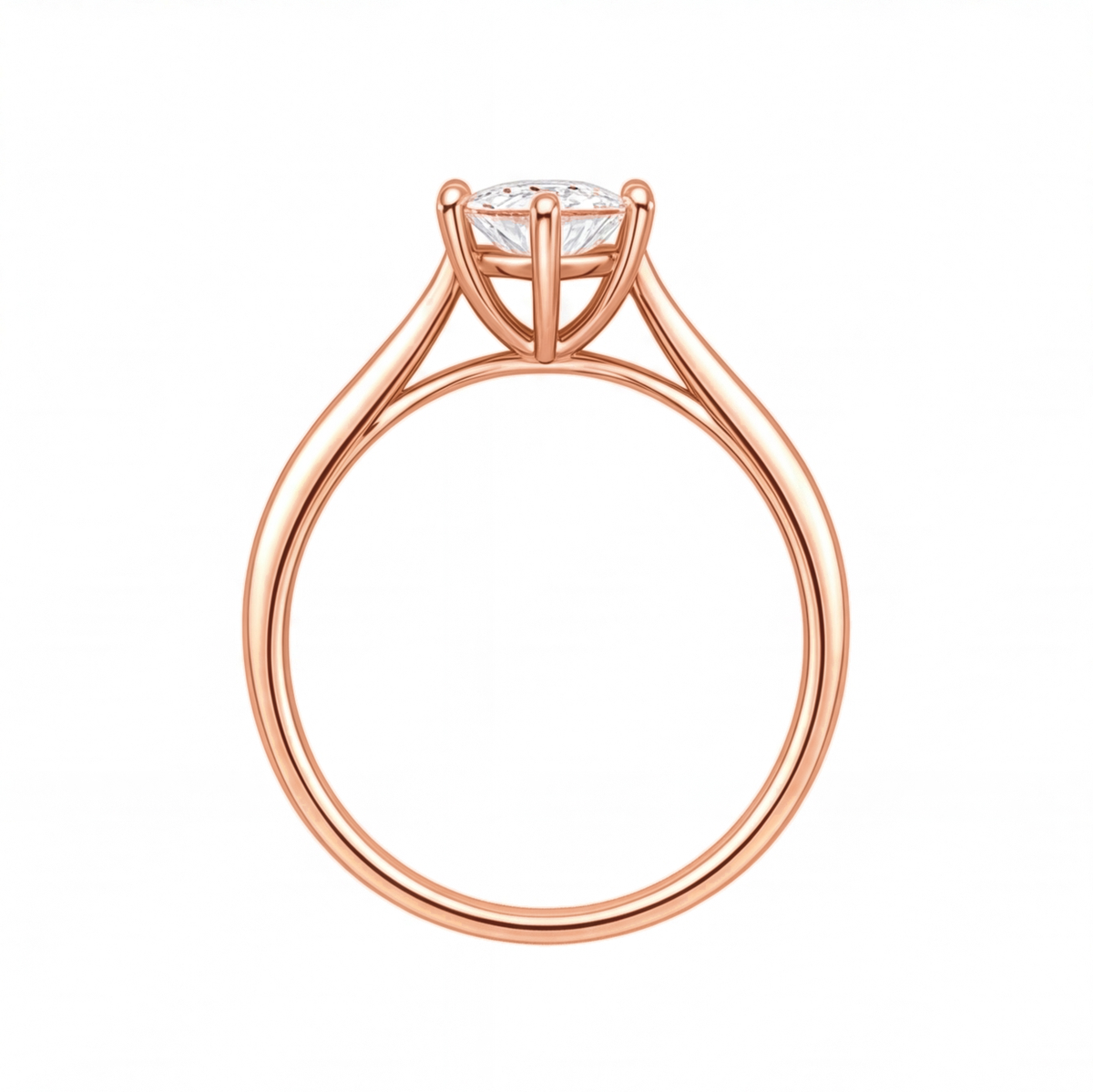Yolanda engagement ring by Tiani Jewellery shown in rose gold, white gold and yellow gold.