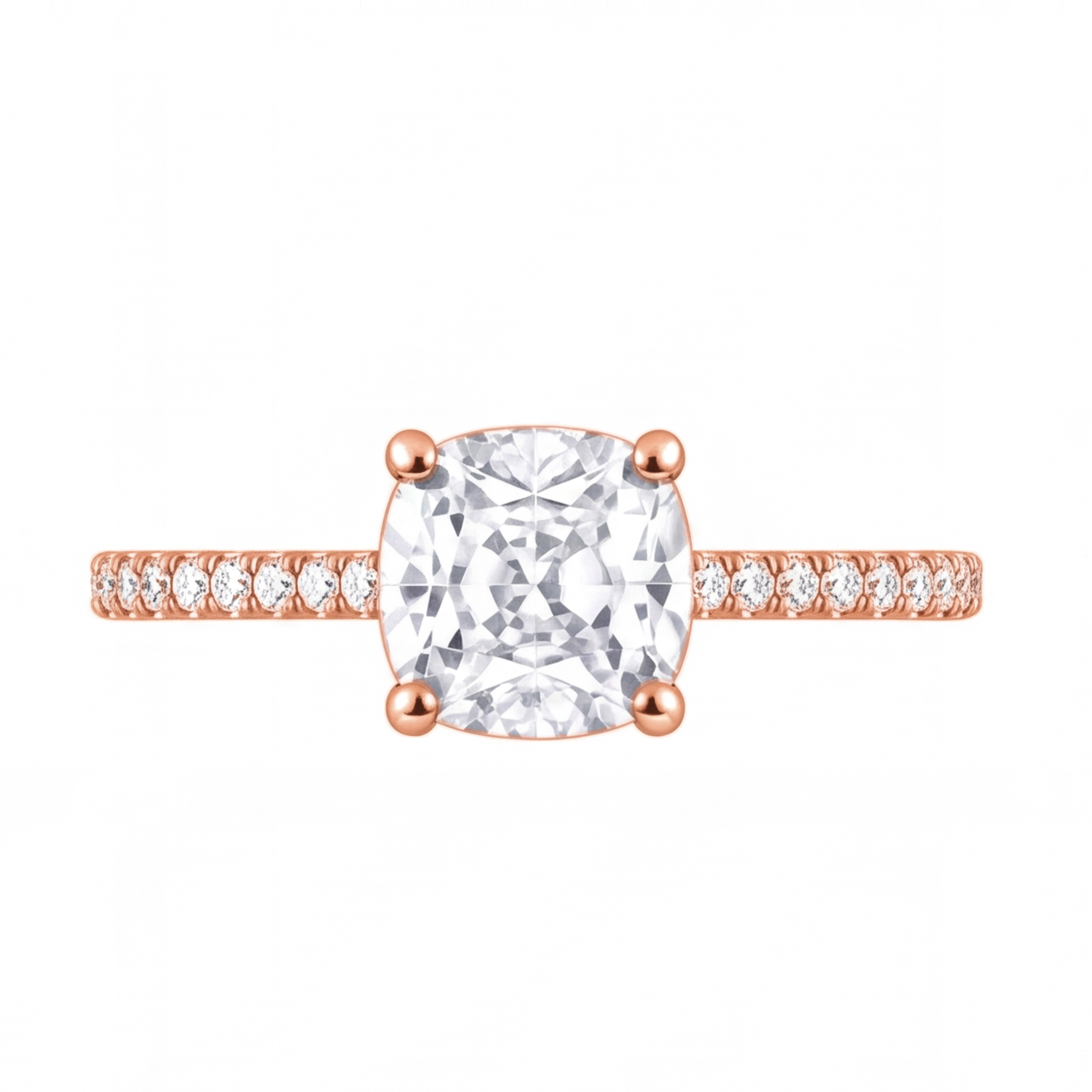 Althea engagement ring by Tiani Jewellery shown in rose gold, white gold and yellow gold.