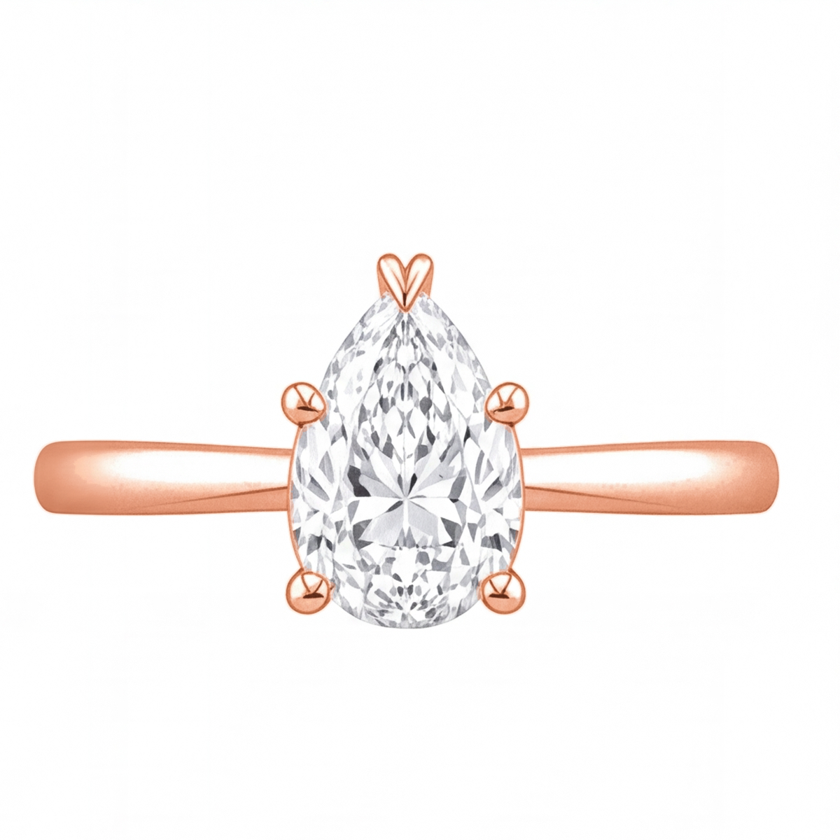 Oona engagement ring by Tiani Jewellery shown in rose gold, white gold and yellow gold.