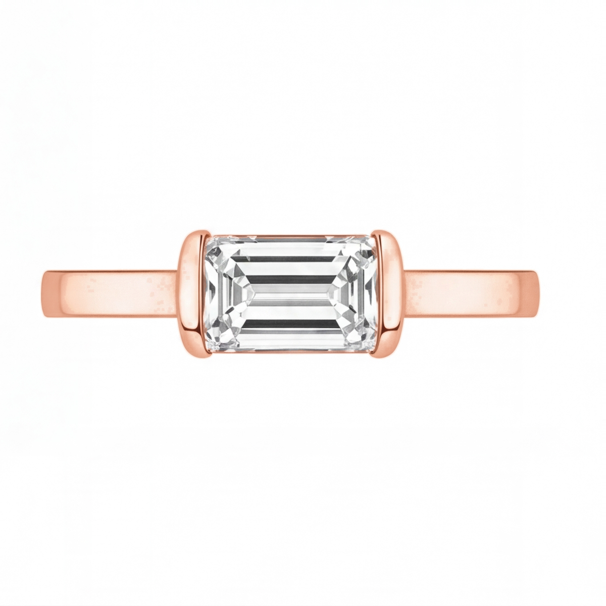 Wren engagement ring by Tiani Jewellery shown in rose gold, white gold and yellow gold.
