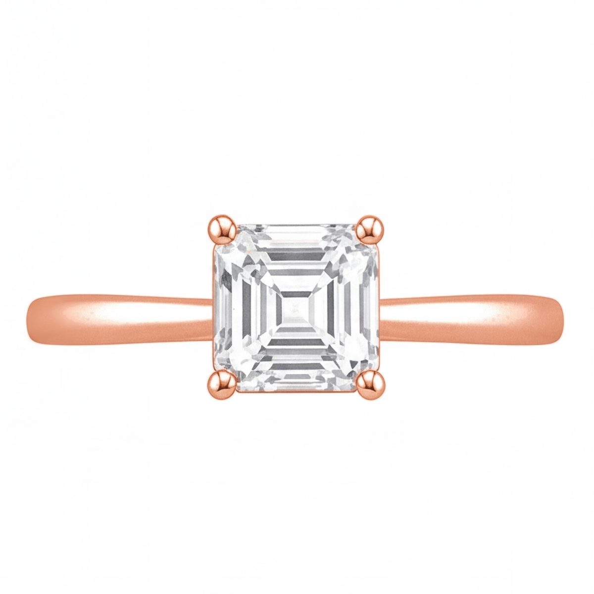 Galina engagement ring by Tiani Jewellery shown in rose gold, white gold and yellow gold.