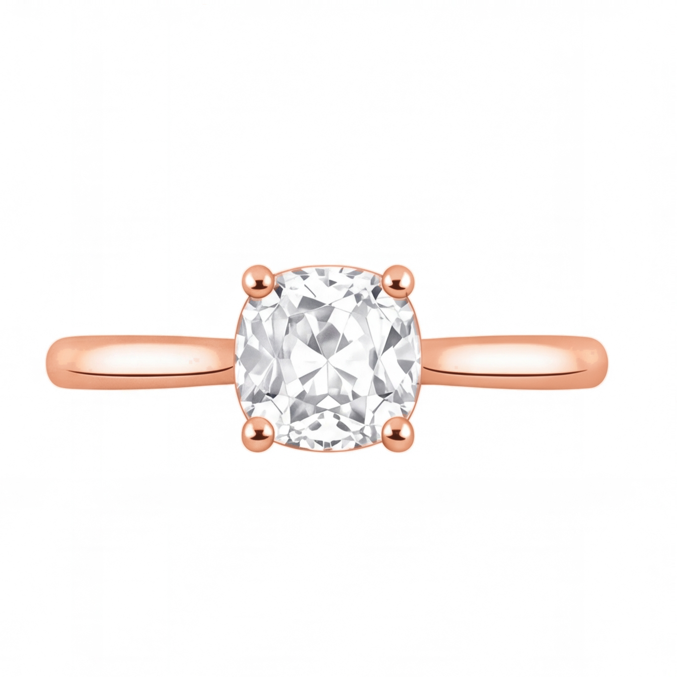 Yvonne engagement ring by Tiani Jewellery shown in rose gold, white gold and yellow gold.
