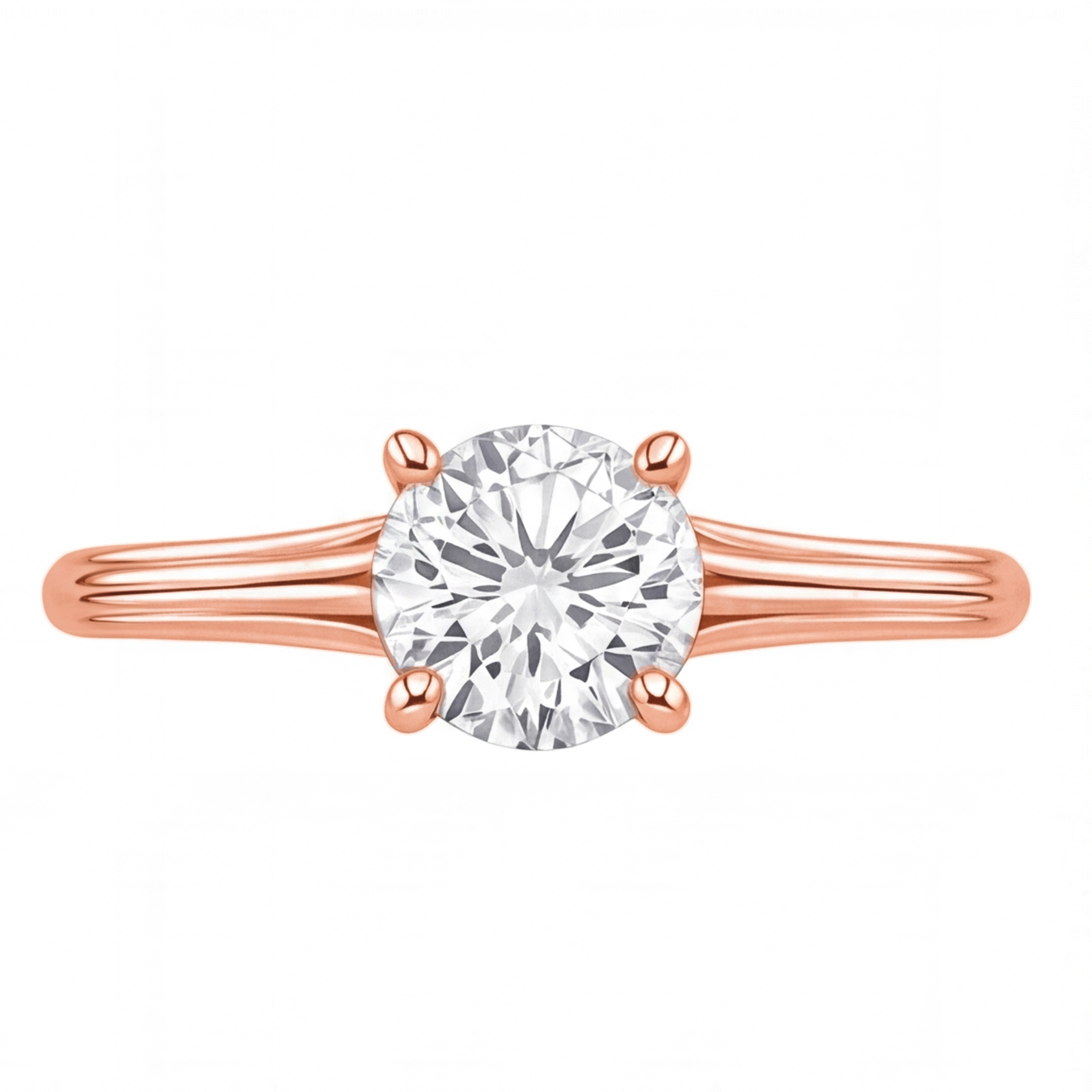 Primrose engagement ring by Tiani Jewellery shown in rose gold, white gold and yellow gold.