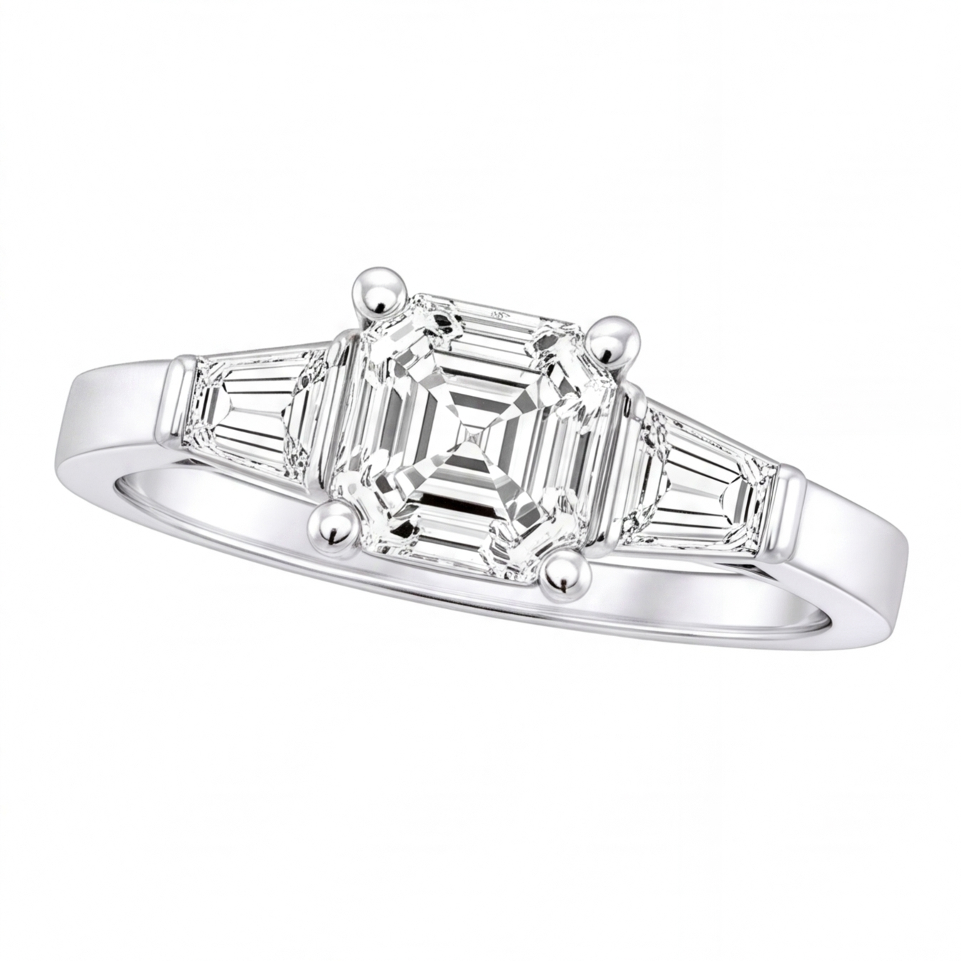Celine engagement ring by Tiani Jewellery shown in rose gold, white gold and yellow gold.