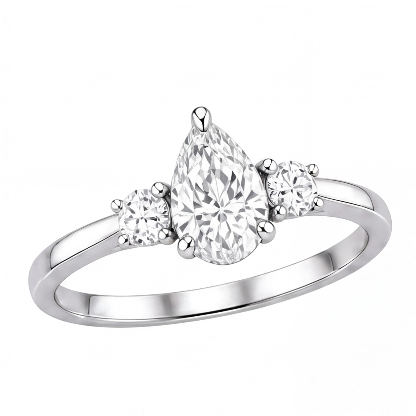 Larissa engagement ring by Tiani Jewellery shown in rose gold, white gold and yellow gold.