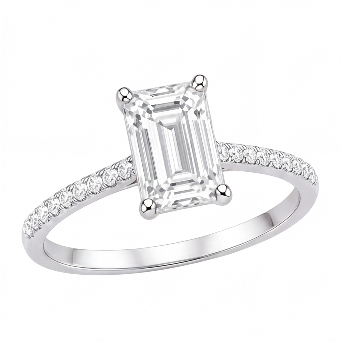 Elspeth engagement ring by Tiani Jewellery shown in rose gold, white gold and yellow gold.