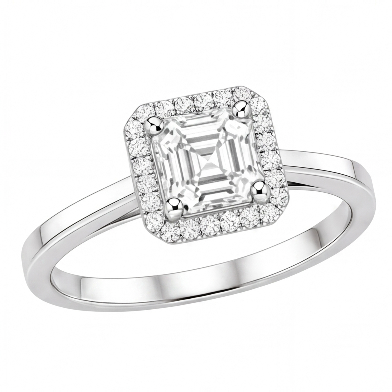 Zelia engagement ring by Tiani Jewellery shown in rose gold, white gold and yellow gold.