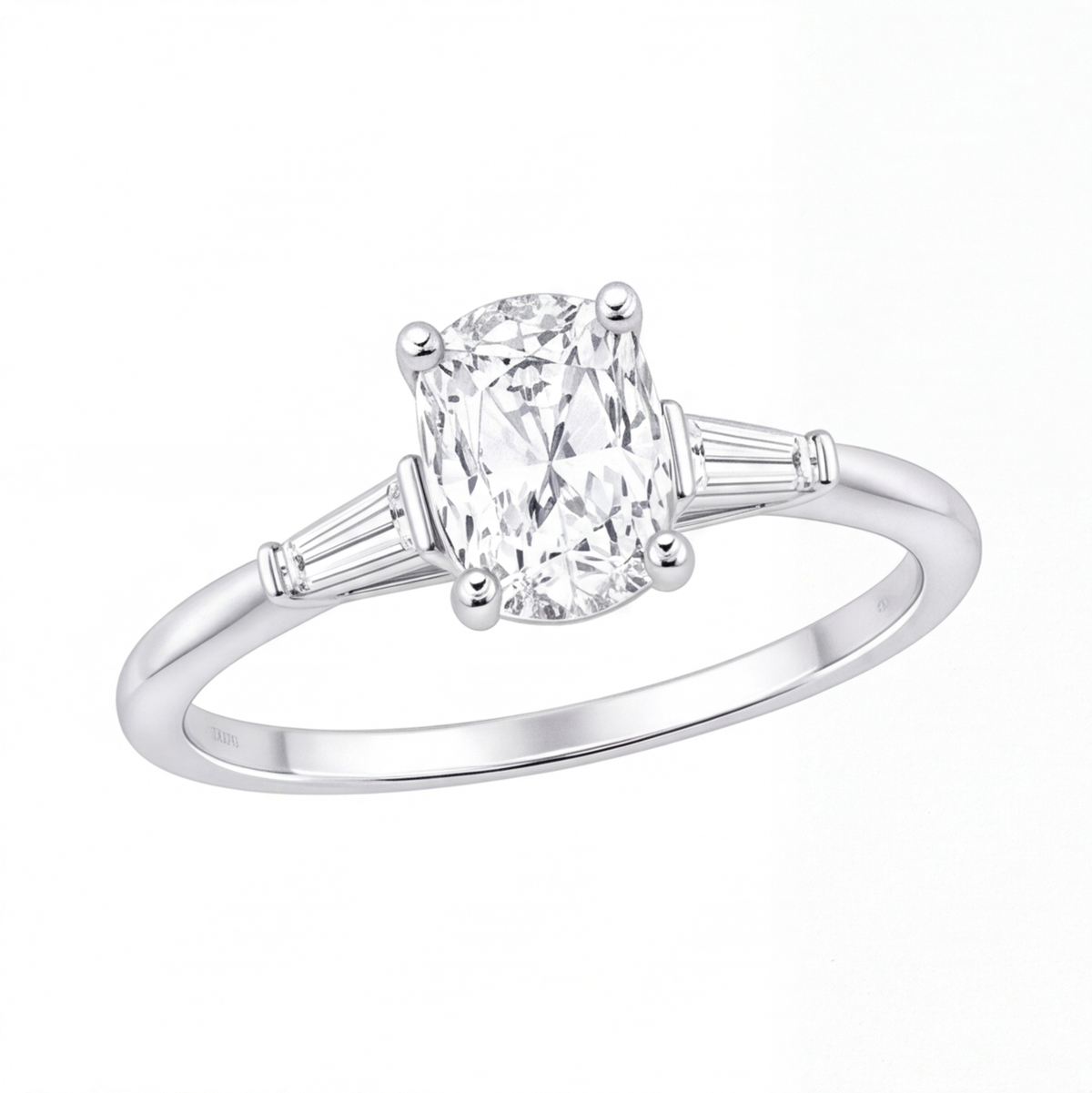 Faye engagement ring by Tiani Jewellery shown in rose gold, white gold and yellow gold.