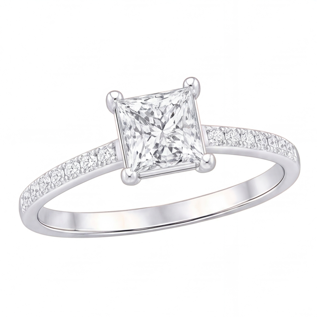 Solene engagement ring by Tiani Jewellery shown in rose gold, white gold and yellow gold.