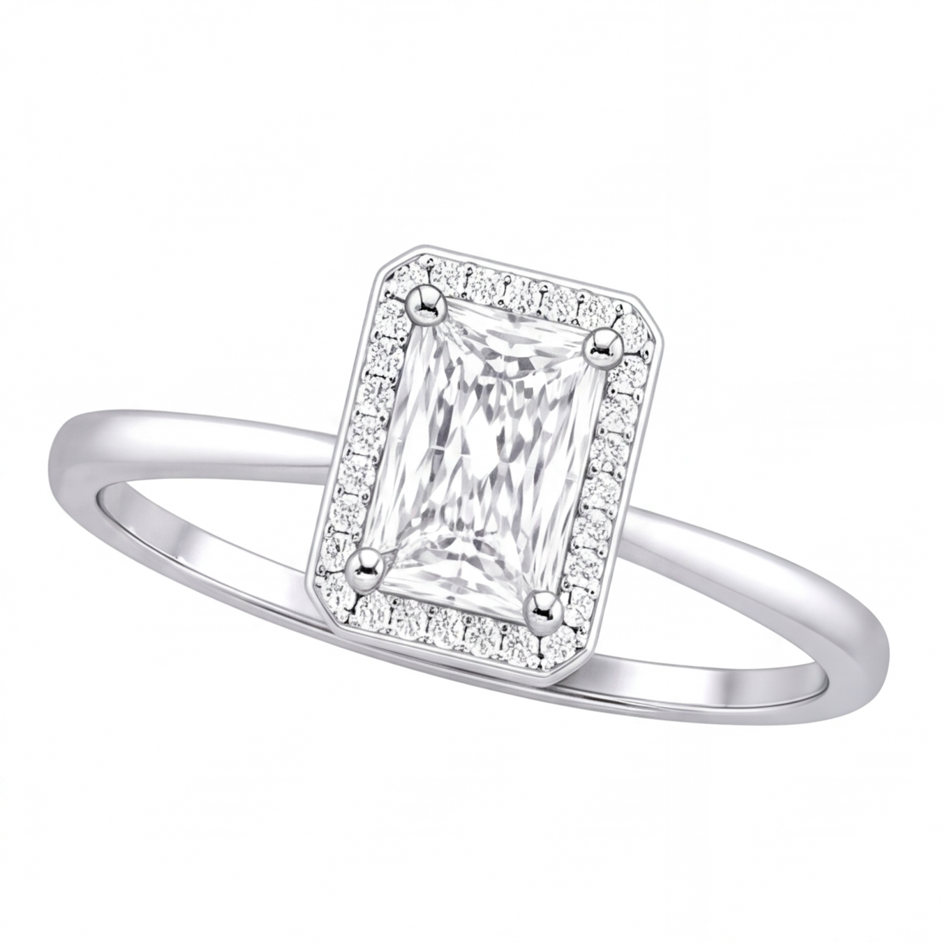 Katia engagement ring by Tiani Jewellery shown in rose gold, white gold and yellow gold.
