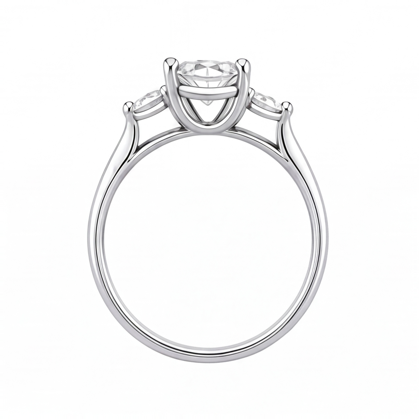 Larissa engagement ring by Tiani Jewellery shown in rose gold, white gold and yellow gold.