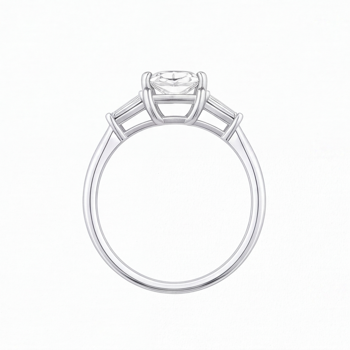 Faye engagement ring by Tiani Jewellery shown in rose gold, white gold and yellow gold.