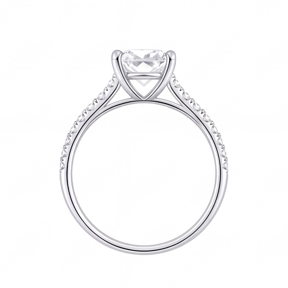 Althea engagement ring by Tiani Jewellery shown in rose gold, white gold and yellow gold.