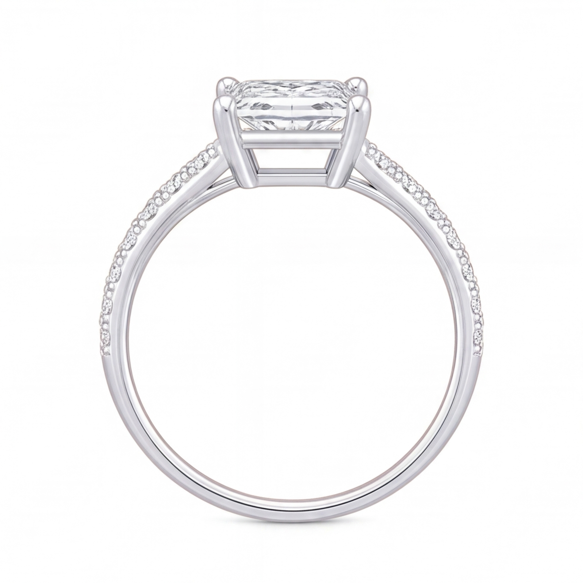 Solene engagement ring by Tiani Jewellery shown in rose gold, white gold and yellow gold.