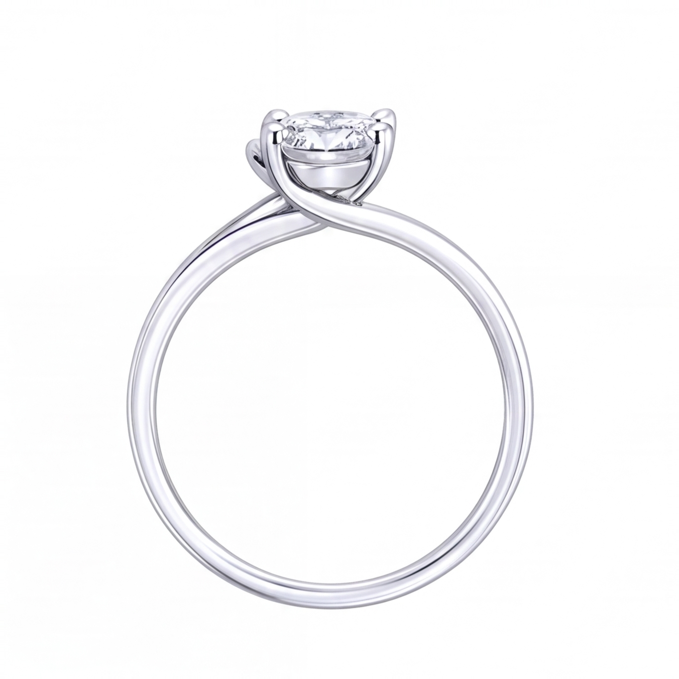 Cressida oval diamond bypass engagement ring by Tiani Jewellery in rose gold, white gold and yellow gold.