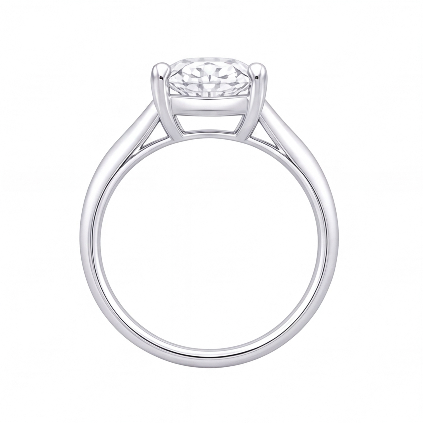 Pia cushion diamond solitaire engagement ring by Tiani Jewellery shown in rose gold, white gold and yellow gold.
