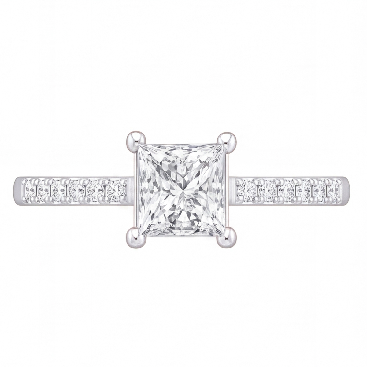 Solene engagement ring by Tiani Jewellery shown in rose gold, white gold and yellow gold.