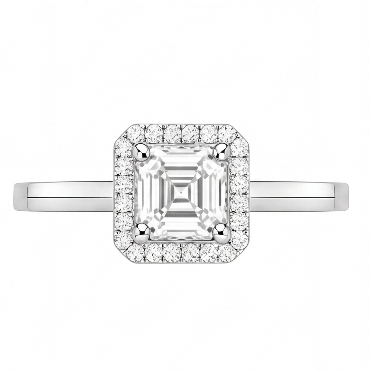Zelia engagement ring by Tiani Jewellery shown in rose gold, white gold and yellow gold.