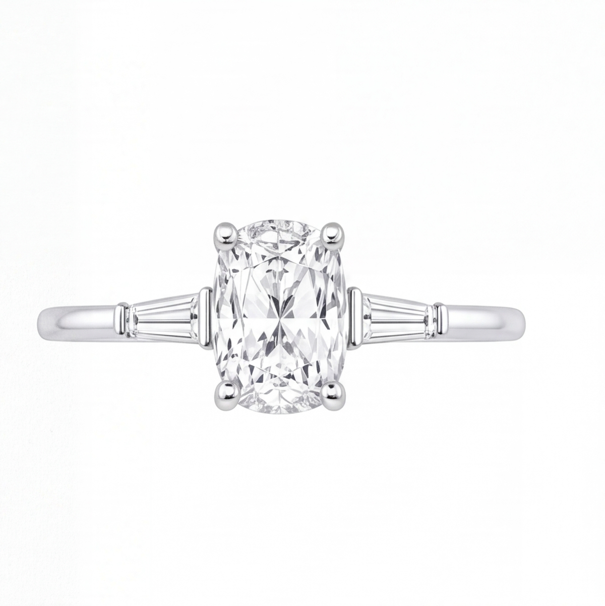 Faye engagement ring by Tiani Jewellery shown in rose gold, white gold and yellow gold.
