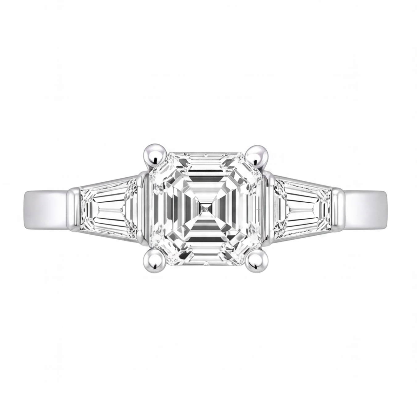 Celine engagement ring by Tiani Jewellery shown in rose gold, white gold and yellow gold.