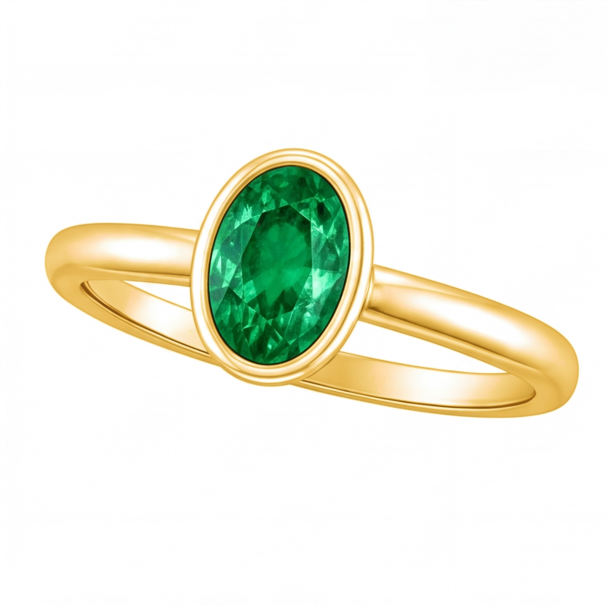 Arianwen green oval gemstone bezel engagement ring by Tiani Jewellery in rose gold, white gold and yellow gold.