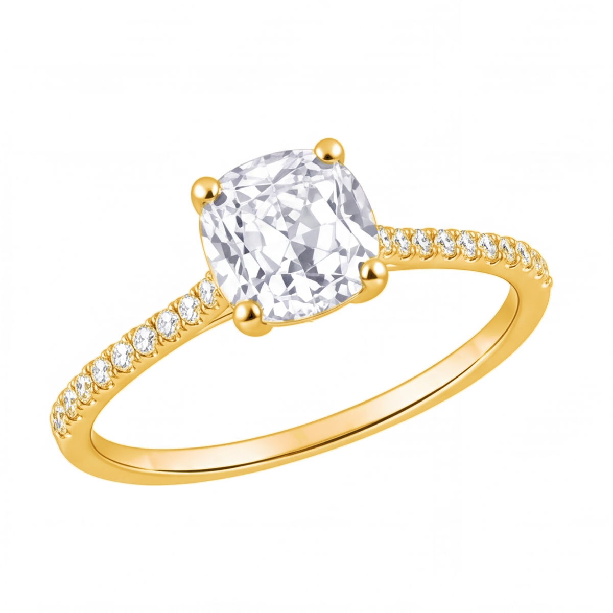 Althea engagement ring by Tiani Jewellery shown in rose gold, white gold and yellow gold.