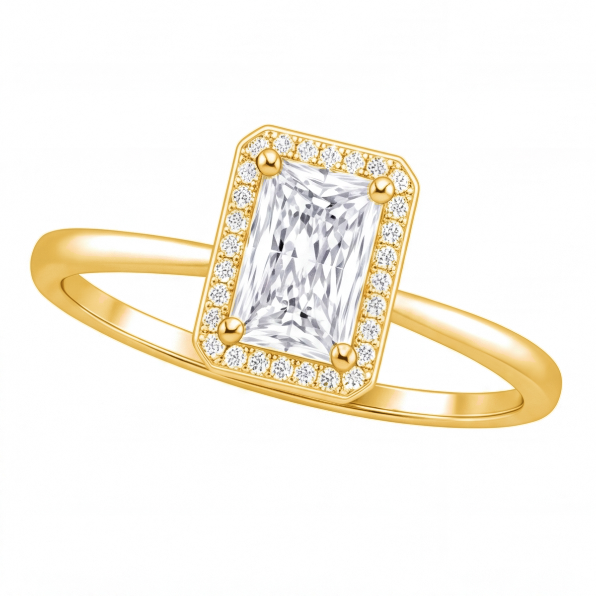 Katia engagement ring by Tiani Jewellery shown in rose gold, white gold and yellow gold.