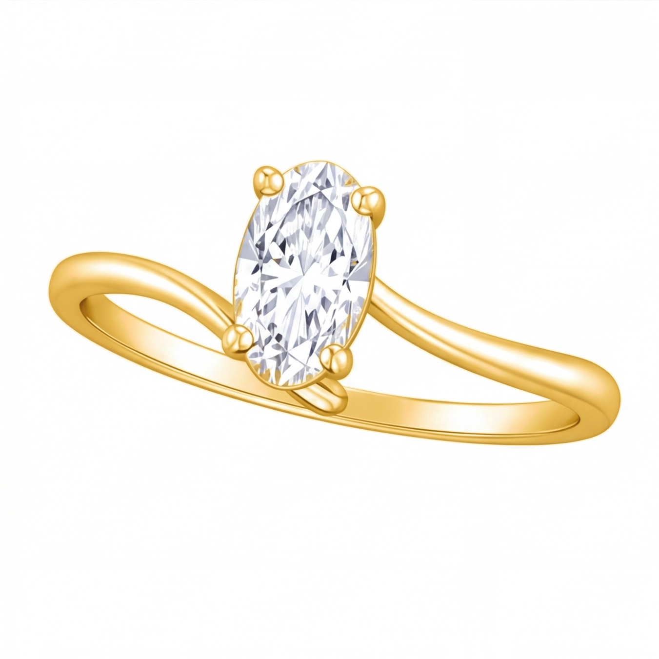 Cressida oval diamond bypass engagement ring by Tiani Jewellery in rose gold, white gold and yellow gold.