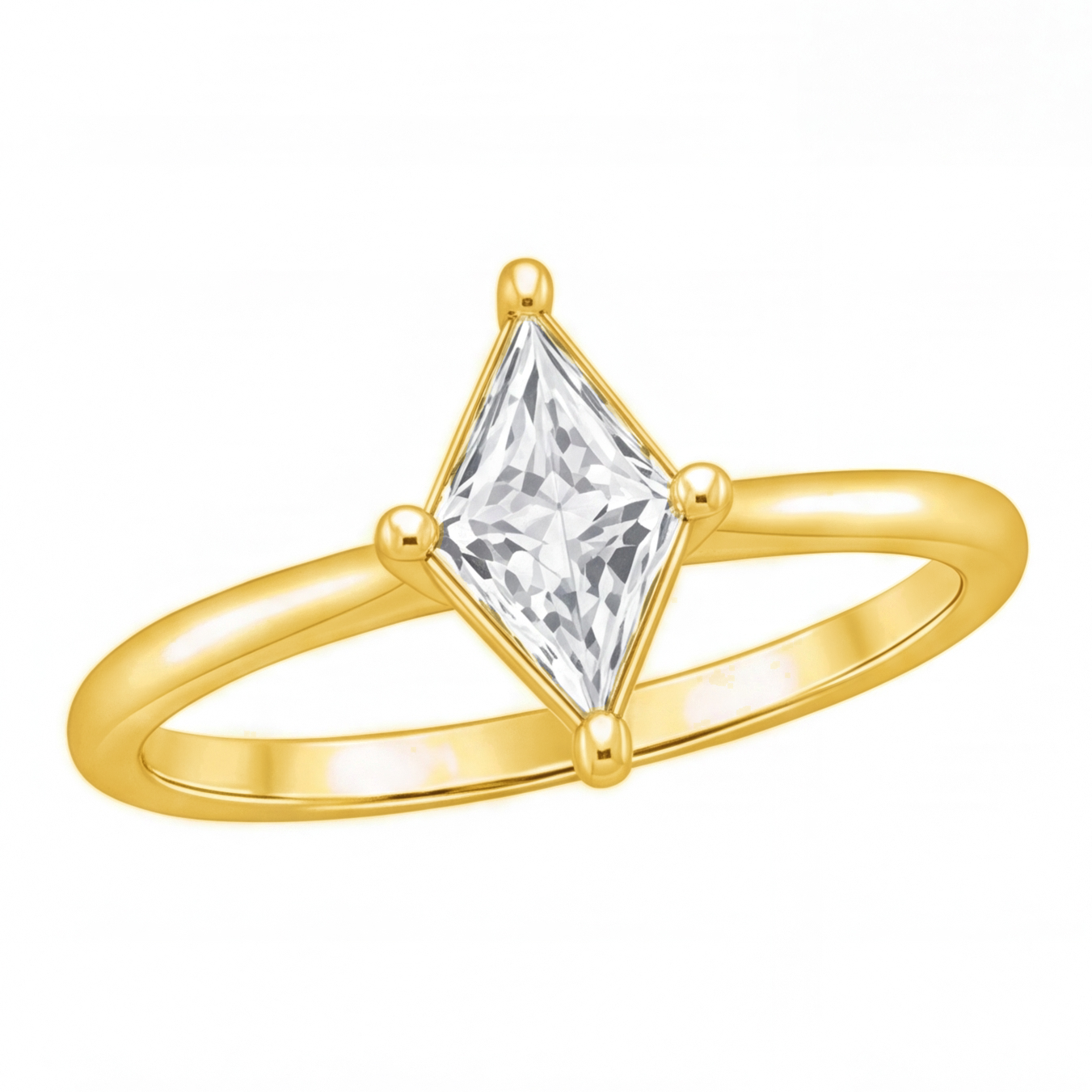 Carlotta engagement ring by Tiani Jewellery shown in rose gold, white gold and yellow gold.