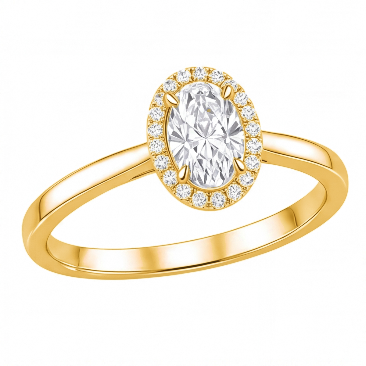 Jocasta engagement ring by Tiani Jewellery shown in rose gold, white gold and yellow gold.