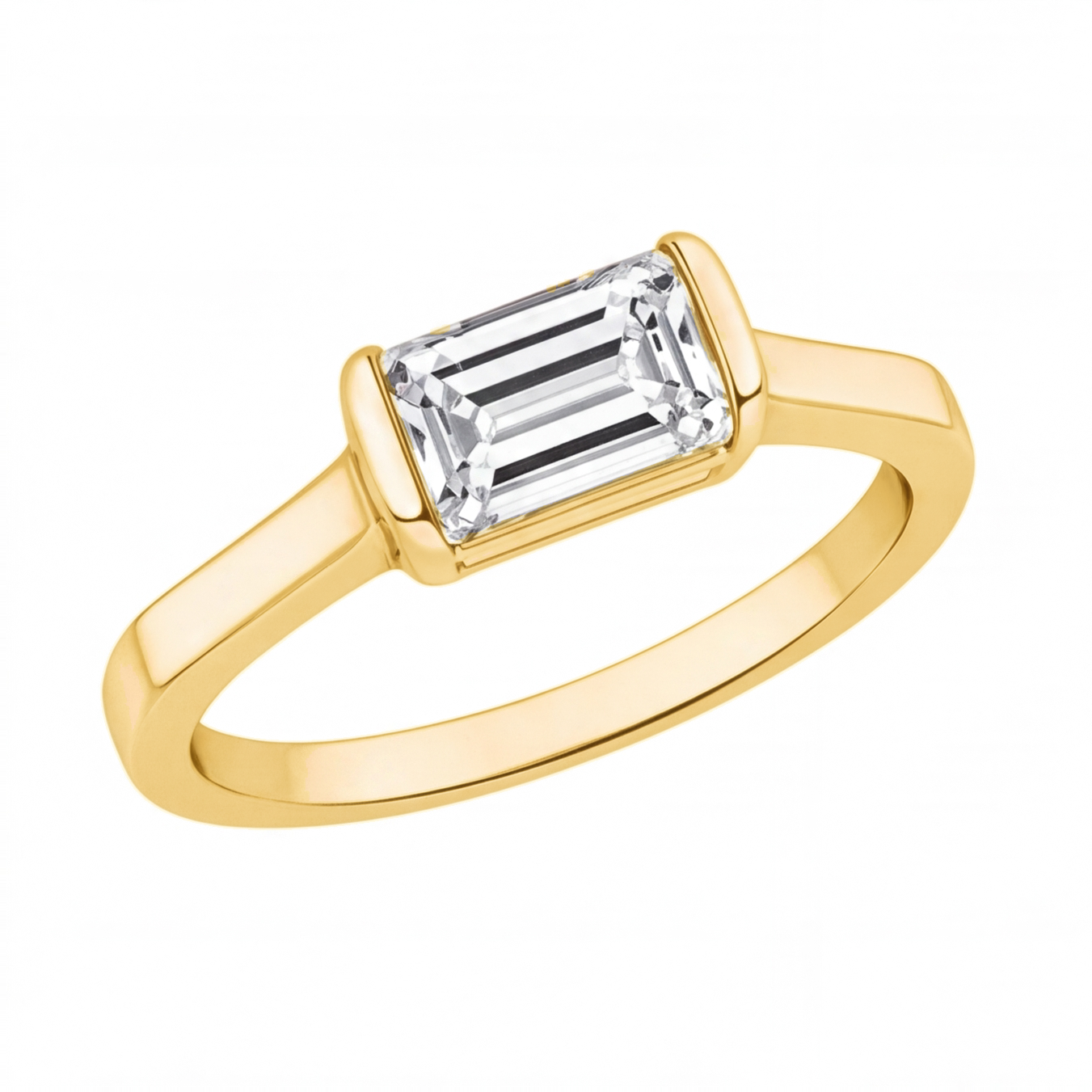 Wren engagement ring by Tiani Jewellery shown in rose gold, white gold and yellow gold.