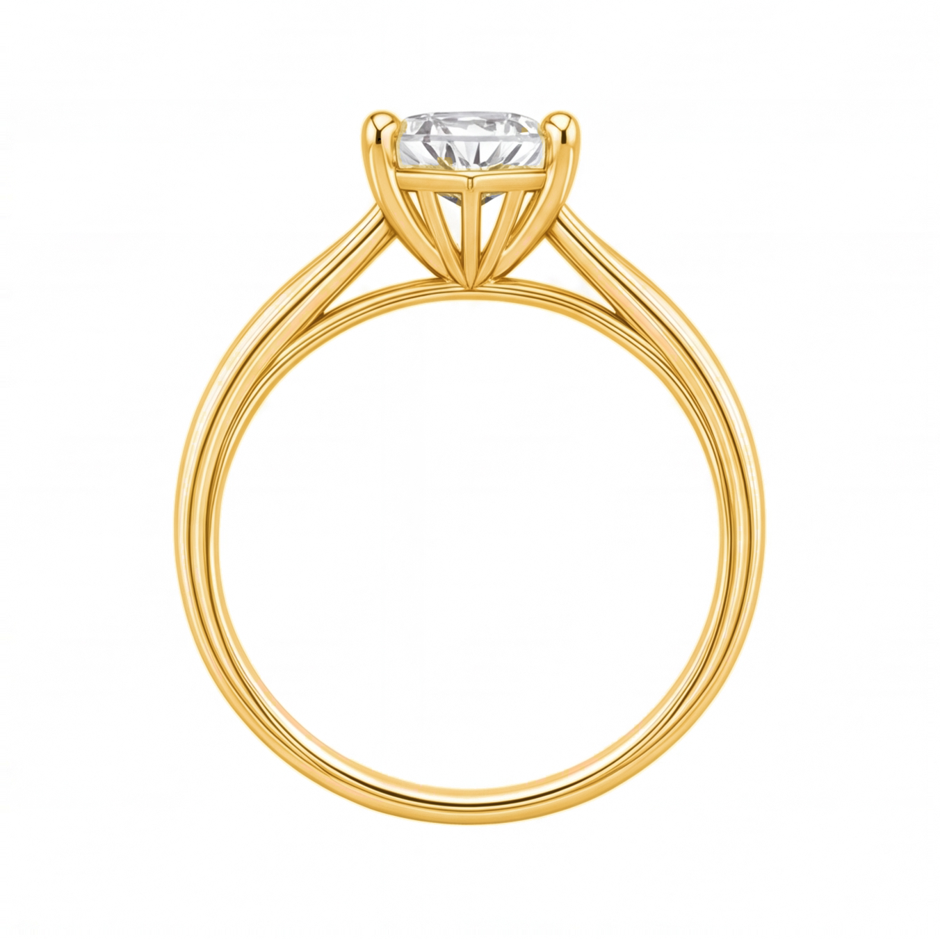 Primrose engagement ring by Tiani Jewellery shown in rose gold, white gold and yellow gold.