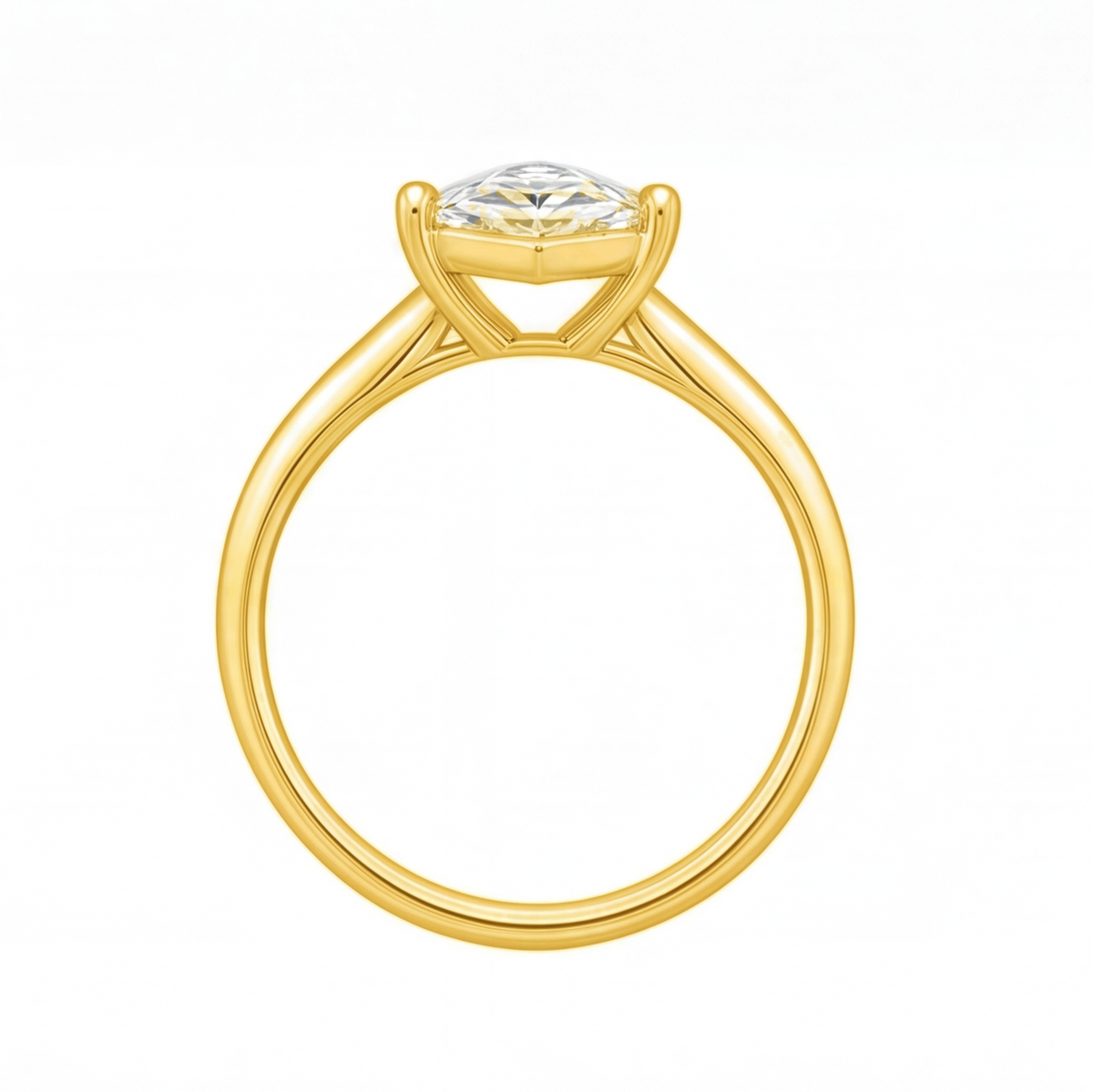 Carlotta engagement ring by Tiani Jewellery shown in rose gold, white gold and yellow gold.