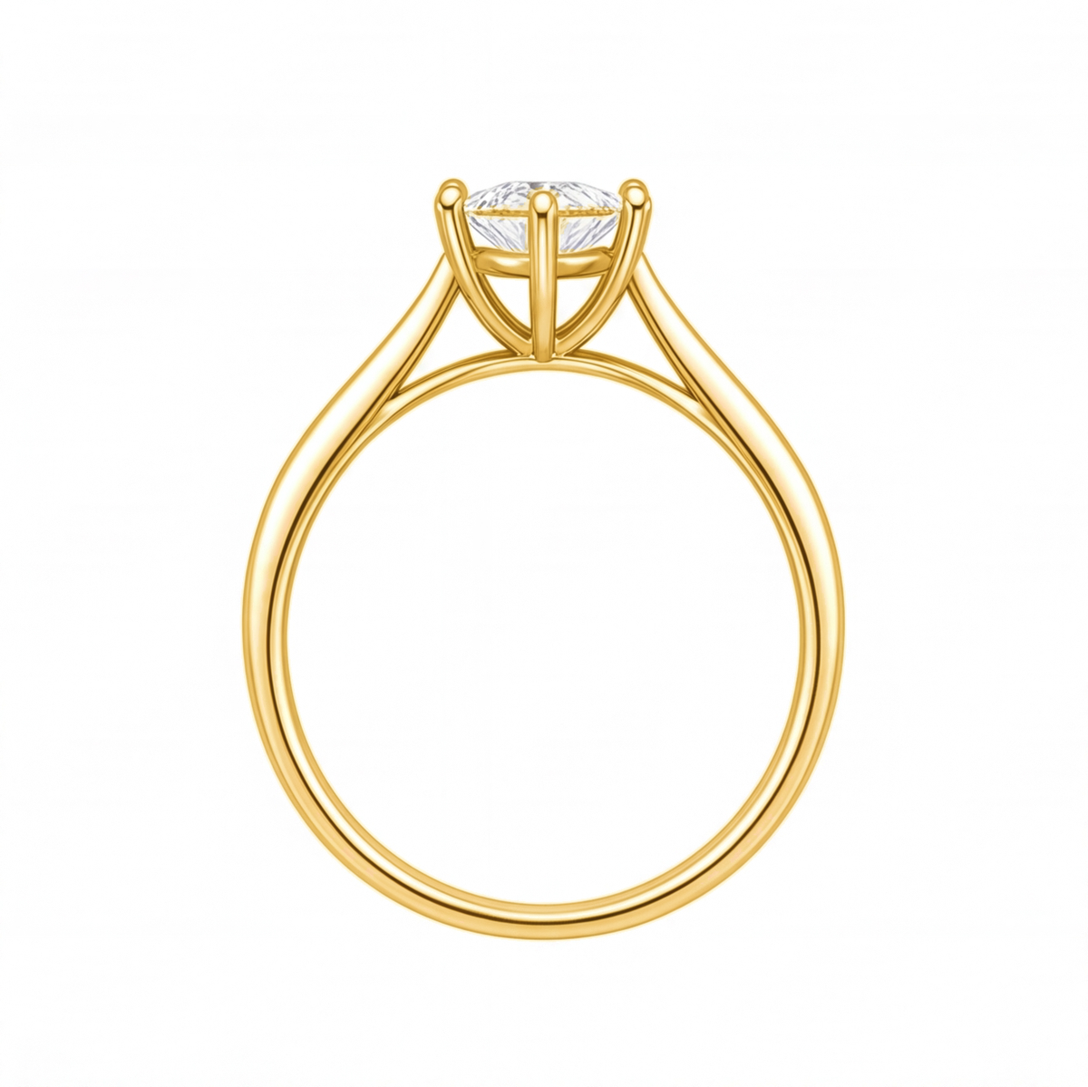 Yolanda engagement ring by Tiani Jewellery shown in rose gold, white gold and yellow gold.