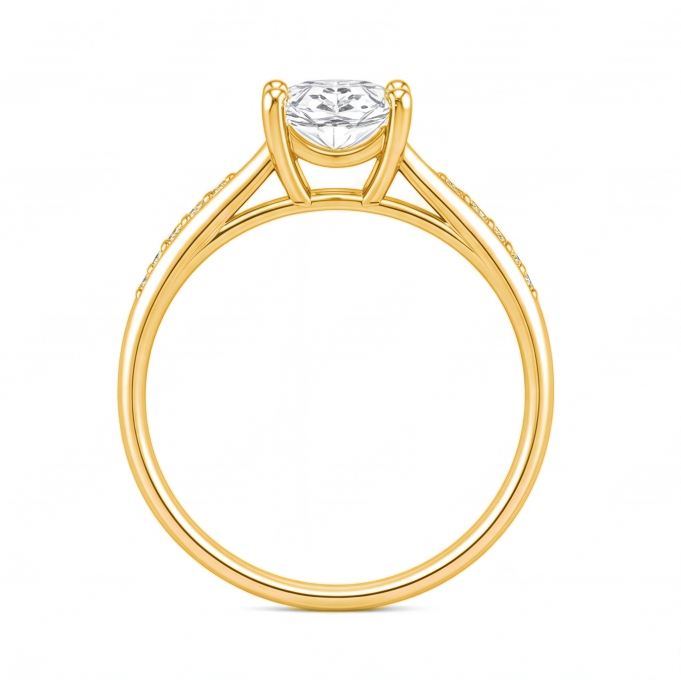 Iona engagement ring by Tiani Jewellery shown in rose gold, white gold and yellow gold.