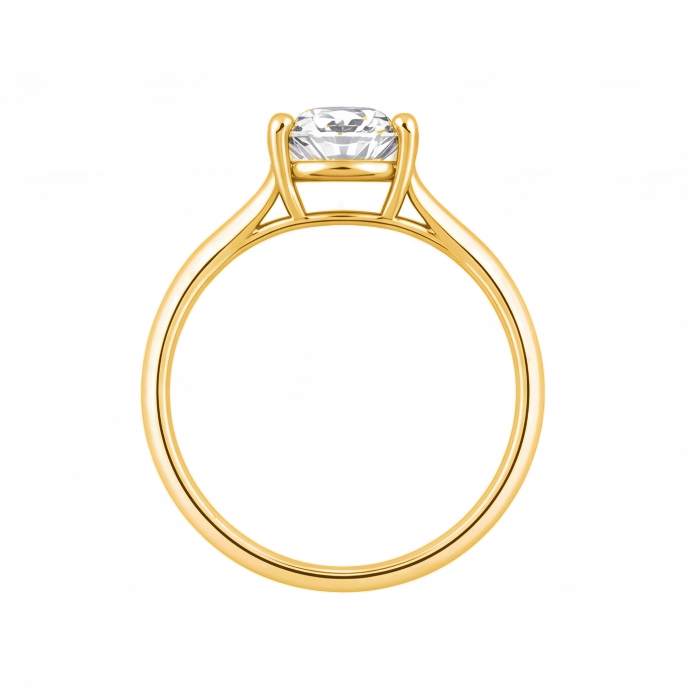 Yvonne engagement ring by Tiani Jewellery shown in rose gold, white gold and yellow gold.