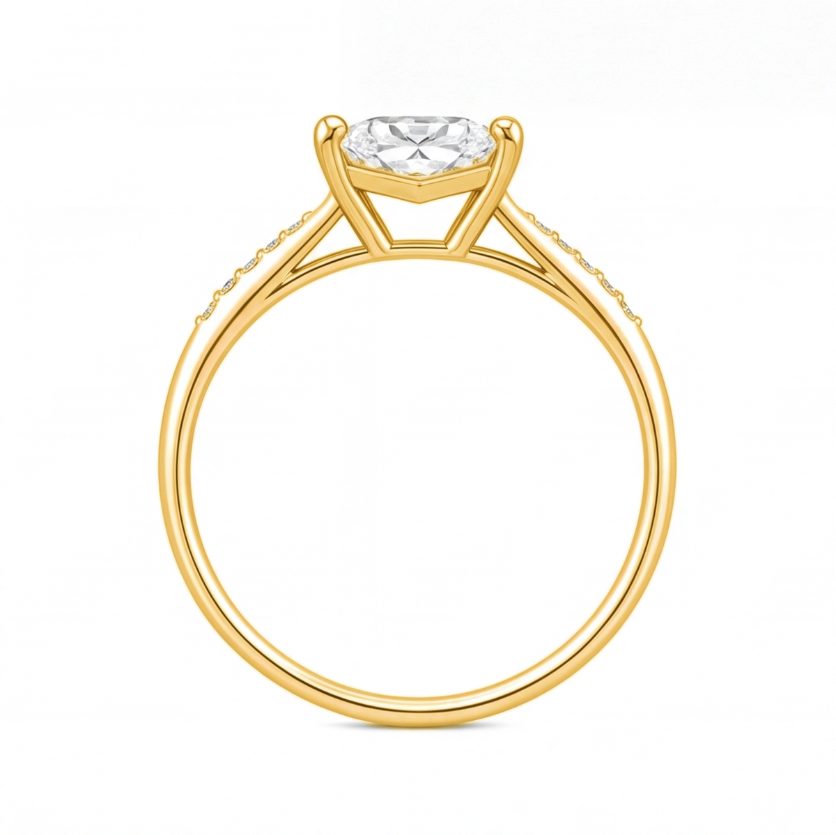 Tamsin engagement ring by Tiani Jewellery shown in rose gold, white gold and yellow gold.