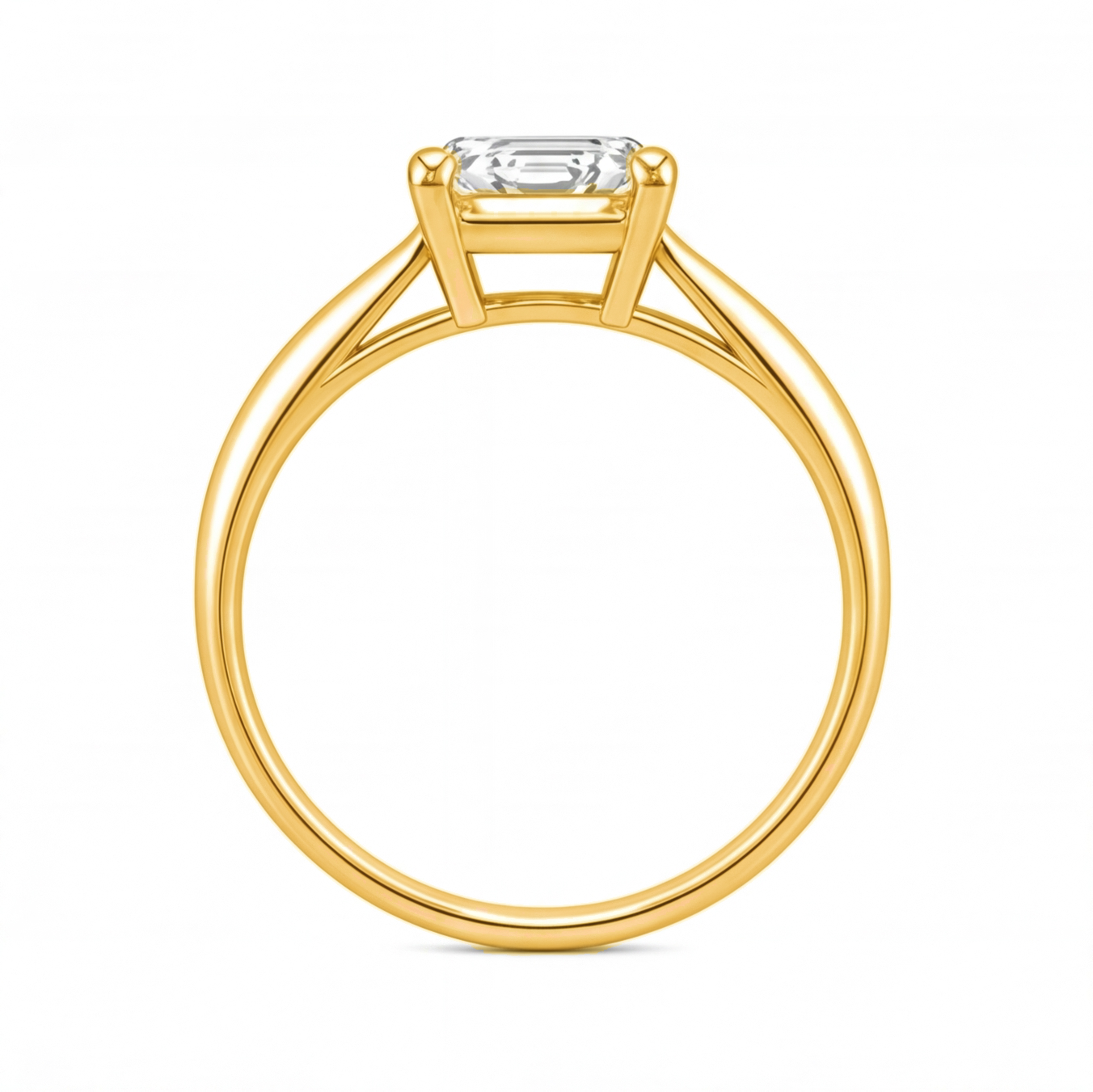 Galina engagement ring by Tiani Jewellery shown in rose gold, white gold and yellow gold.