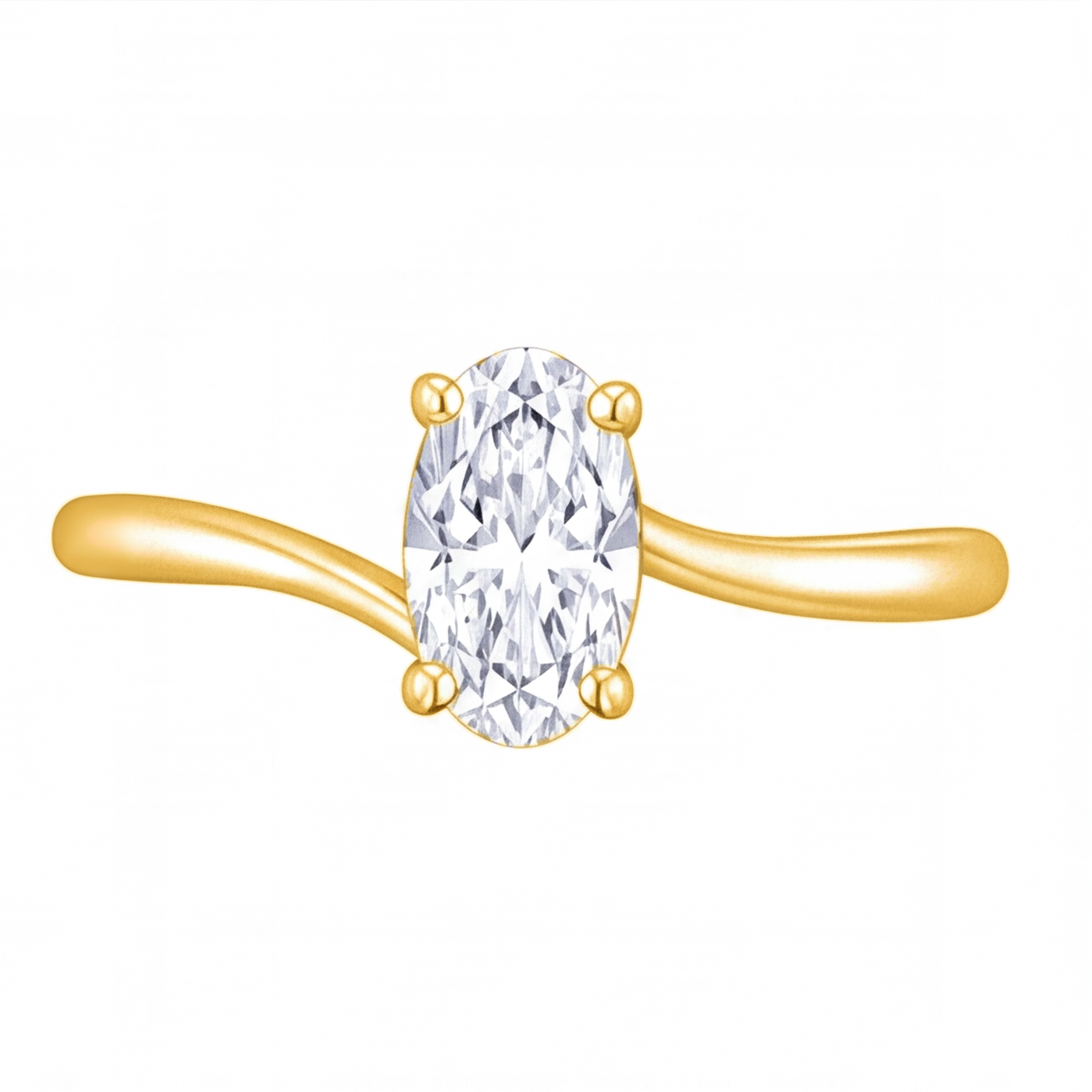 Cressida oval diamond bypass engagement ring by Tiani Jewellery in rose gold, white gold and yellow gold.