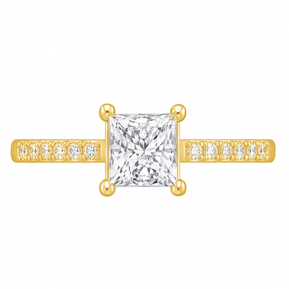 Solene engagement ring by Tiani Jewellery shown in rose gold, white gold and yellow gold.