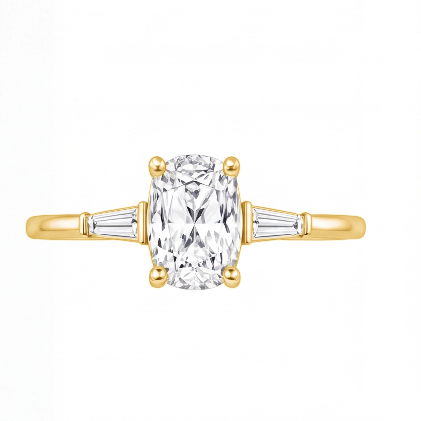 Faye engagement ring by Tiani Jewellery shown in rose gold, white gold and yellow gold.
