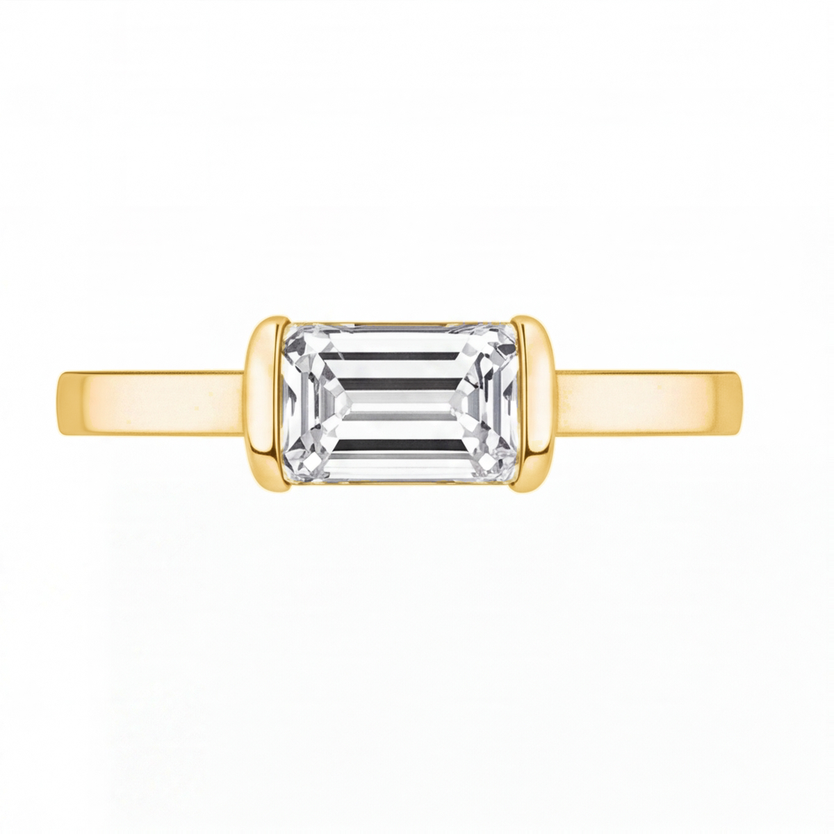 Wren engagement ring by Tiani Jewellery shown in rose gold, white gold and yellow gold.