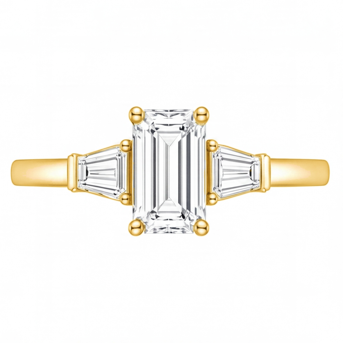 Aster engagement ring by Tiani Jewellery shown in rose gold, white gold and yellow gold.