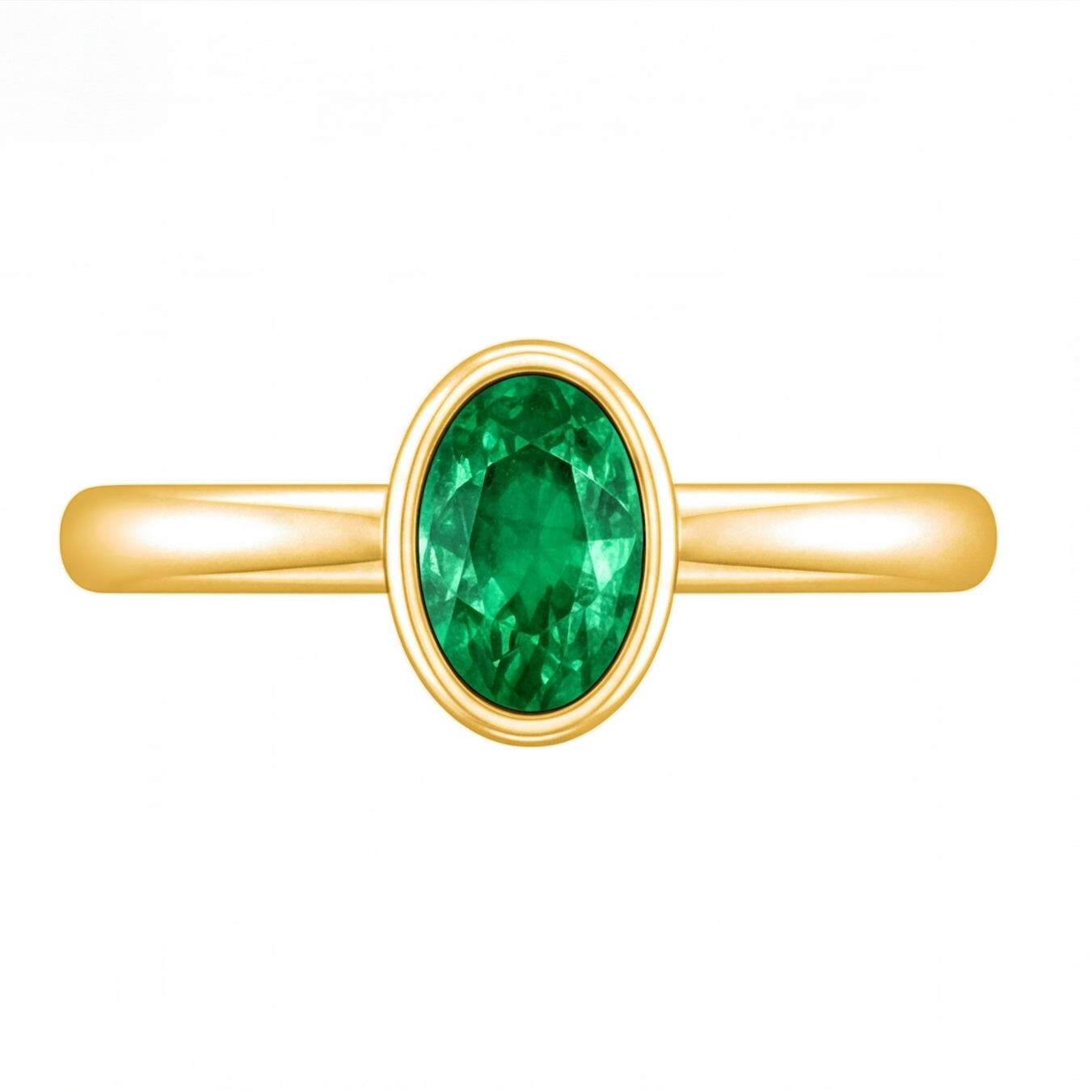 Arianwen green oval gemstone bezel engagement ring by Tiani Jewellery in rose gold, white gold and yellow gold.