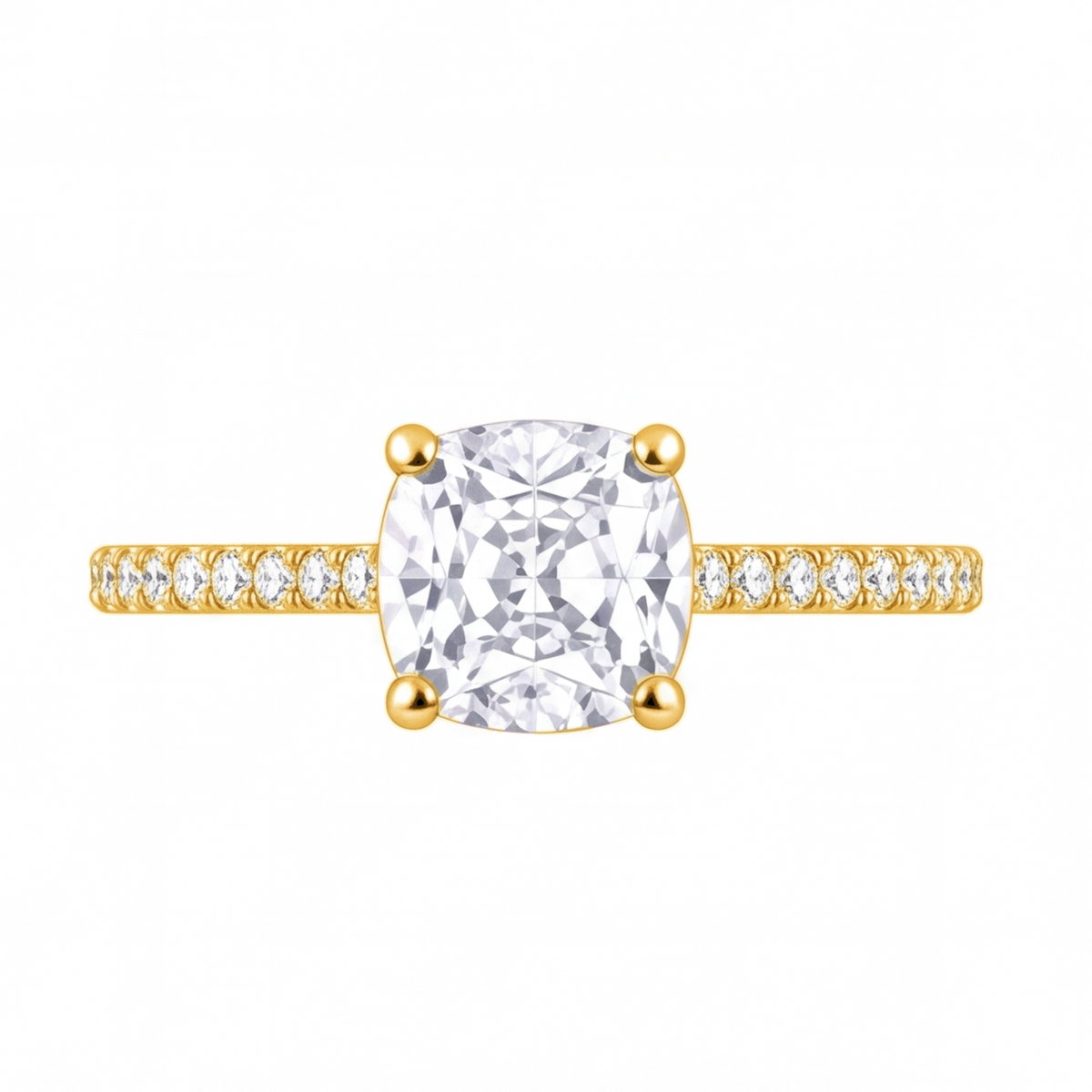 Althea engagement ring by Tiani Jewellery shown in rose gold, white gold and yellow gold.