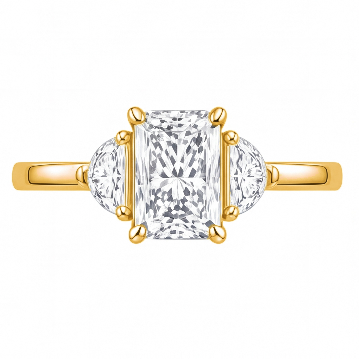 Ulani engagement ring by Tiani Jewellery shown in rose gold, white gold and yellow gold.